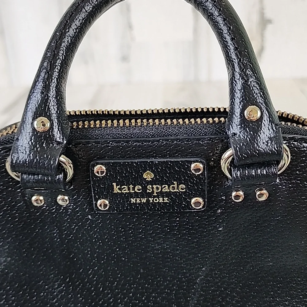 Kate Spade black mini Rachelle satchel purse handbag crossbody 100% cow leather - Picture 11 of 12